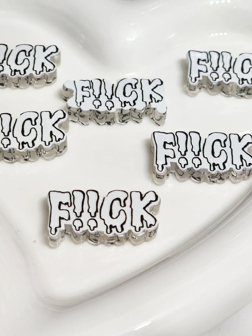 Spicy F**k Focal‎ Beads 2 Pcs Beaded Pen Charms Jewelry Making Crafts Beads